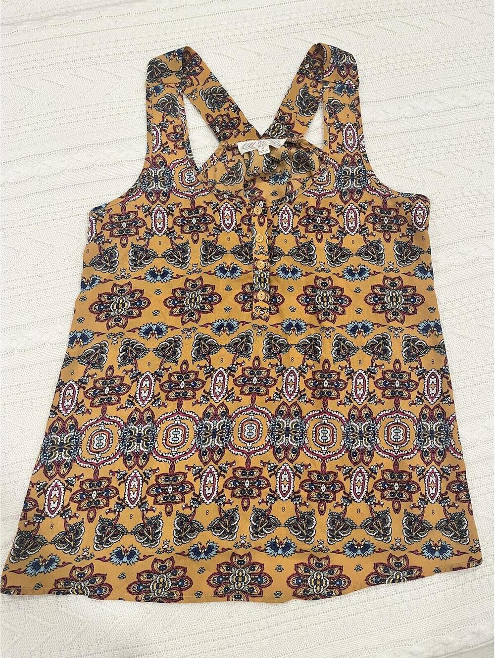 Pink Rose Boho Medallion Racerback Tank Top-Medium